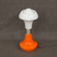 Big glass white and orange floor lamp
