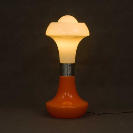 Big glass white and orange floor lamp-7 Big glass white and orange floor lamp