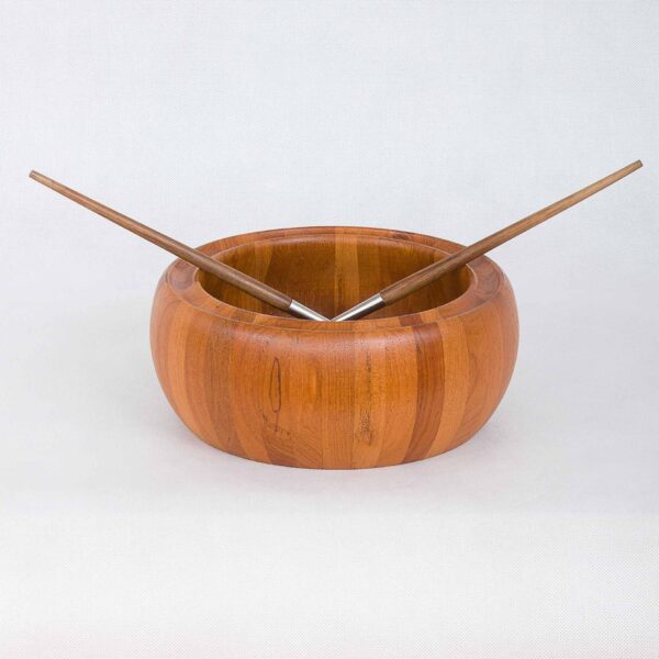 Dänische moderne Salatschüssel aus Teakholz aus der Mitte des Jahrhunderts