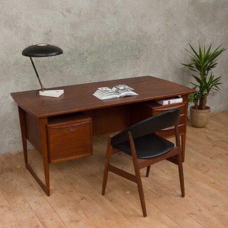 Danish mid century modern two sided desk