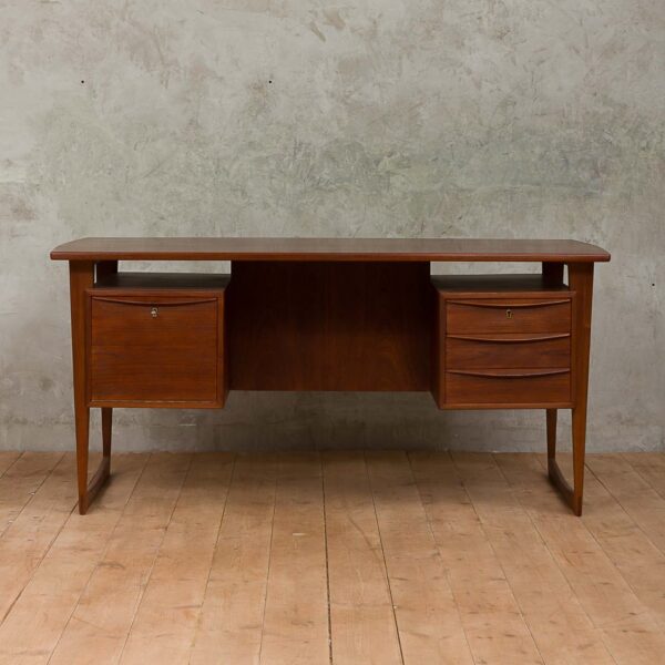 Danish mid century modern two sided desk