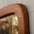Danish oval teak mirror with brass pegs