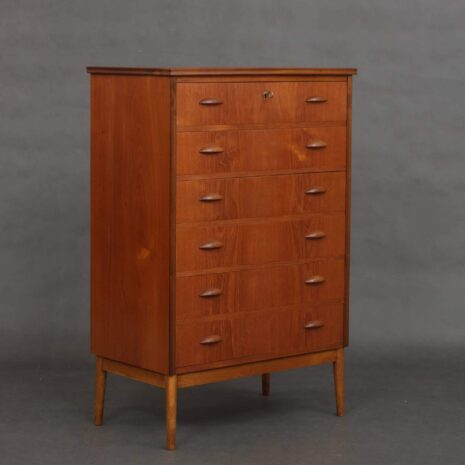 Danish teak dresser with 6 drawers-3 Danish teak dresser with drawers