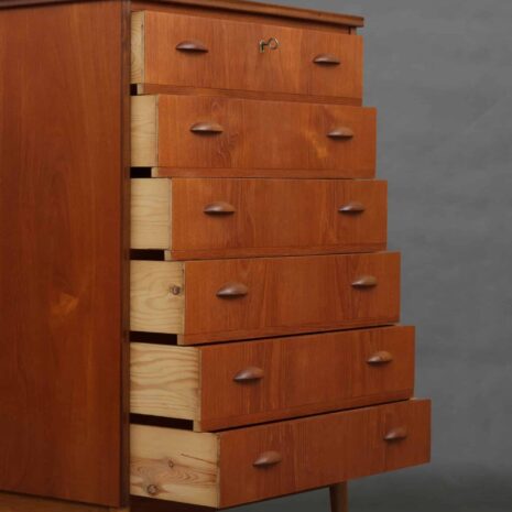 Danish teak dresser with 6 drawers-5 Danish teak dresser with drawers