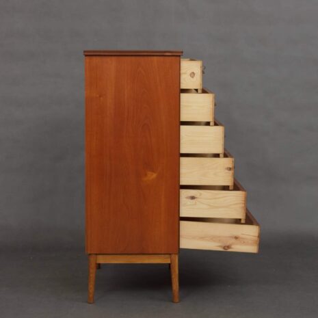 Danish teak dresser with 6 drawers-8 Danish teak dresser with drawers