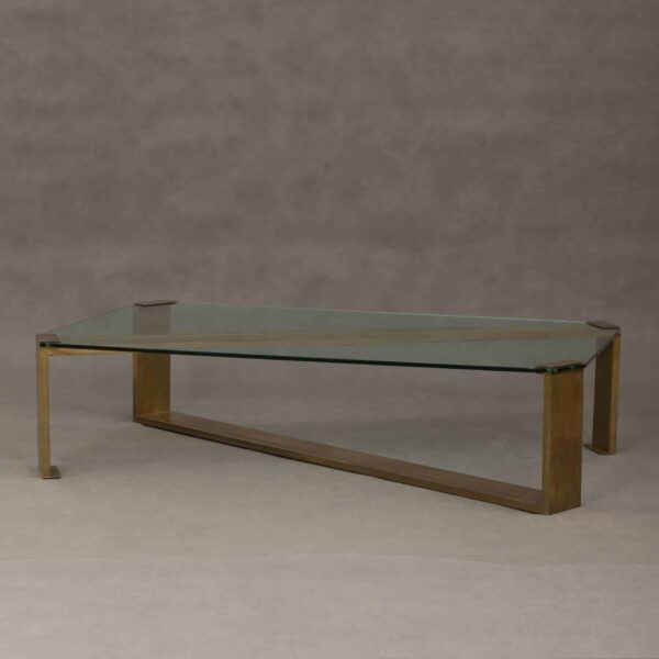 Glass and brass table