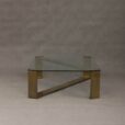Glass and brass table