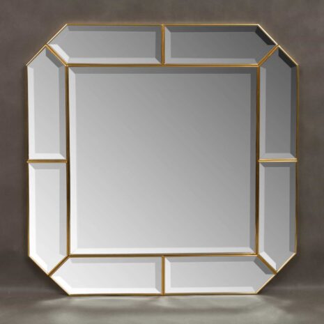 Italian bevelled glass mirrorin brass frame