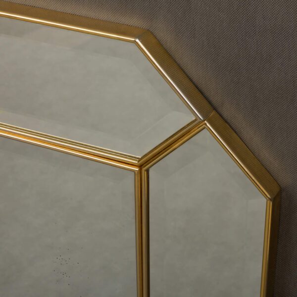 Italian bevelled glass mirrorin brass frame