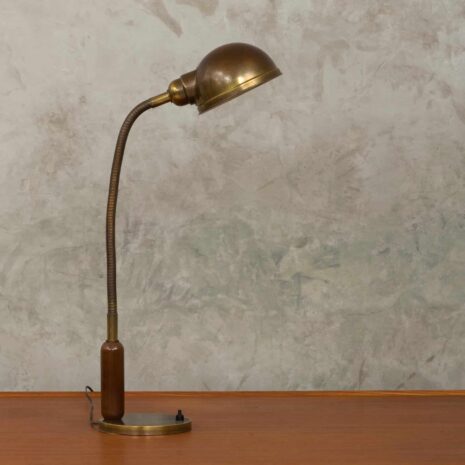 Italian solid brass mid-century desk lamp -5 Włoska lampa biurkowa z połowy wieku, wykonana z litego mosiądzu