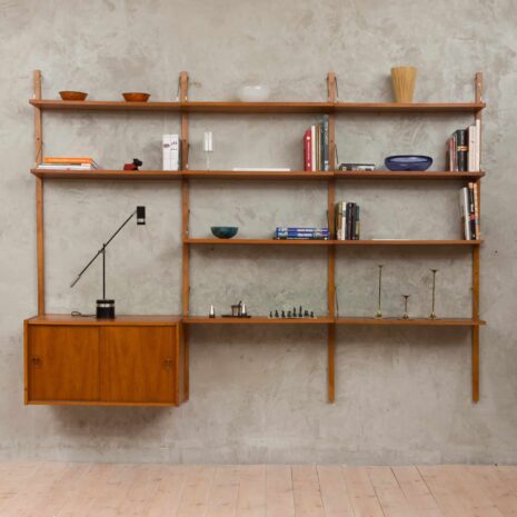 Grand système modulaire danois d'étagères des années 60-1 Large modular Danish bookshelf system from the s