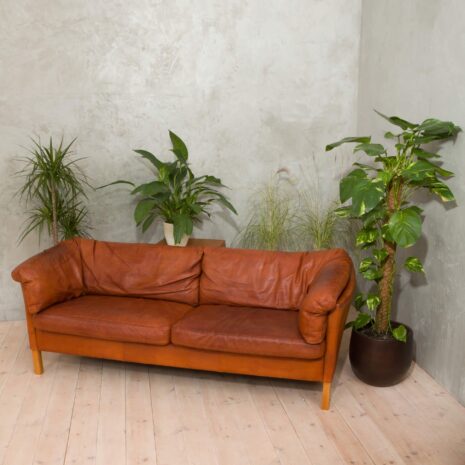 Mogens Hansen brown leather 2.5 sofa-1 Mogens Hansen brown leather
