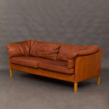 Mogens Hansen brown leather 2.5 sofa-4 Mogens Hansen brown leather