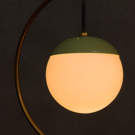 Oryginalny żyrandol Stilnovo z mosiężnymi pierścieniami-12 Oryginal Stilnovo chandelier with brass rings