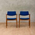 Pair of blue wool Erik Kirkegaard Glostrup chairs