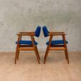 Pair of blue wool Erik Kirkegaard Glostrup chairs