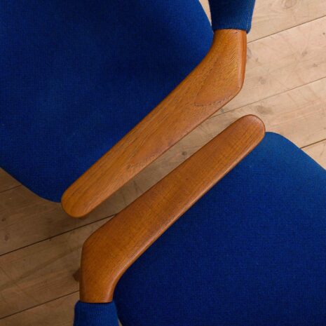 Paire de chaises en laine bleue Erik Kirkegaard Glostrup-7 Pair of blue wool Erik Kirkegaard Glostrup chairs