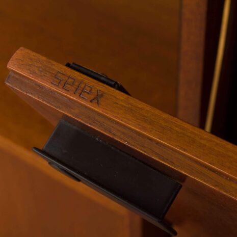 SELEX - SZAFKA ŚCIENNA Z DREWNA TEKOWEGO I METALU FIRMY INDUSTRIA MOBILI BAROVERO-11 SELEX TEAK AND METAL WALL UNIT BY INDUSTRIA MOBILI BAROVERO