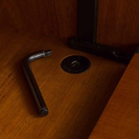 SELEX - SZAFKA ŚCIENNA Z DREWNA TEKOWEGO I METALU FIRMY INDUSTRIA MOBILI BAROVERO-13 SELEX TEAK AND METAL WALL UNIT BY INDUSTRIA MOBILI BAROVERO