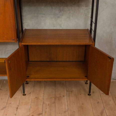 SELEX - SZAFKA ŚCIENNA Z DREWNA TEKOWEGO I METALU FIRMY INDUSTRIA MOBILI BAROVERO-15 SELEX TEAK AND METAL WALL UNIT BY INDUSTRIA MOBILI BAROVERO