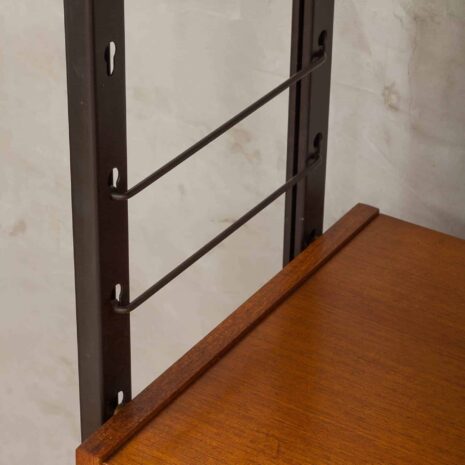 SELEX - SZAFKA ŚCIENNA Z DREWNA TEKOWEGO I METALU FIRMY INDUSTRIA MOBILI BAROVERO-16 SELEX TEAK AND METAL WALL UNIT BY INDUSTRIA MOBILI BAROVERO