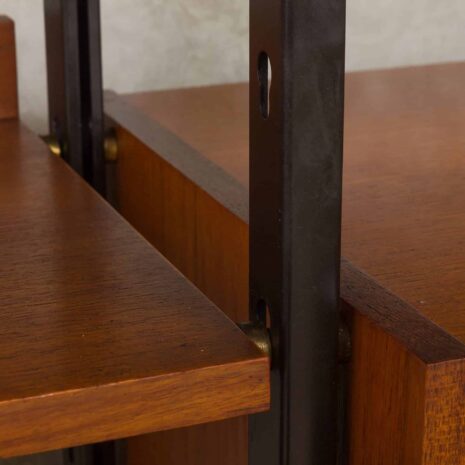 SELEX - SZAFKA ŚCIENNA Z DREWNA TEKOWEGO I METALU FIRMY INDUSTRIA MOBILI BAROVERO-6 SELEX TEAK AND METAL WALL UNIT BY INDUSTRIA MOBILI BAROVERO