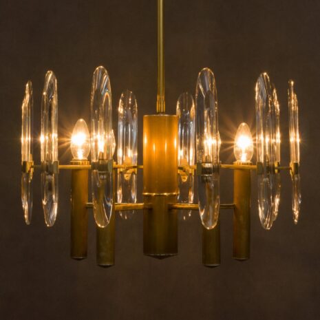 Sciolari brass and cristal chandelier-11 Sciolari brass and cristal chandelier
