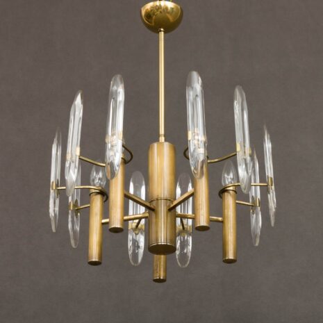 Sciolari brass and cristal chandelier-2 Sciolari brass and cristal chandelier