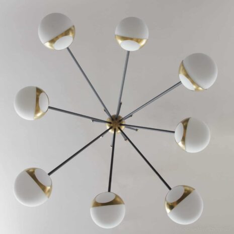 Stilnovo style brass chandelier-14 Stilnovo style brass chandelier