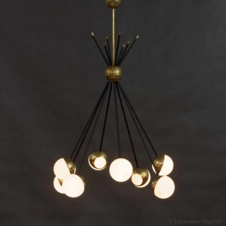 Stilnovo style brass chandelier-19 Stilnovo style brass chandelier