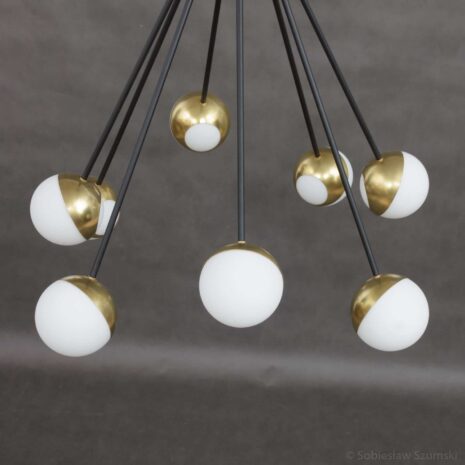 Stilnovo style brass chandelier-4 Stilnovo style brass chandelier