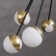 Stilnovo style brass chandelier