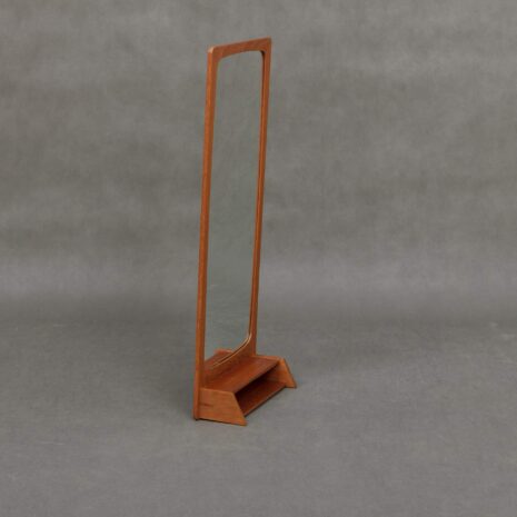 Lustro z drewna tekowego z małą półką, 1950-2 Teak Mirror with Small Shelf s