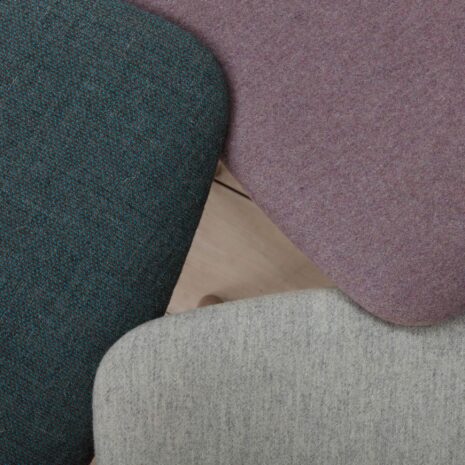 Three sculptural chairs in wool upholstery-10 Three sculptural chairs in wool upholstery