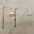 Two large brass mid century Italian wall lamps