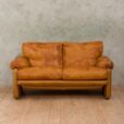 B B Italia two seater sofa in vintage leather   scaled