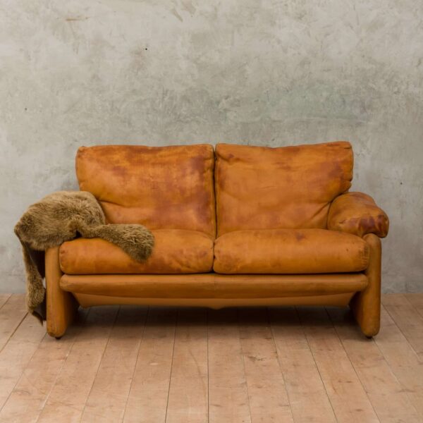 B B Italia two seater sofa in vintage leather   scaled