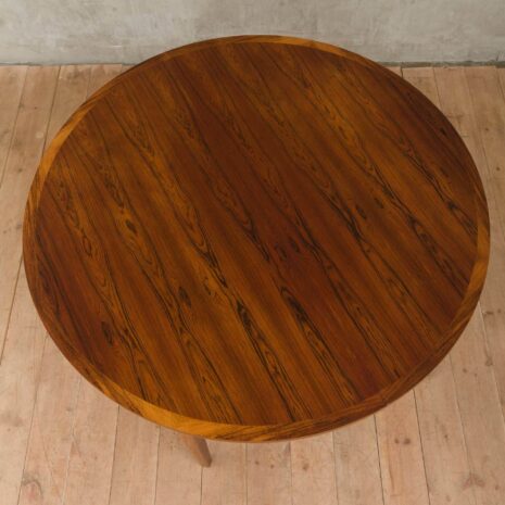 Duński stół z drewna różanego z dwoma skrzydłami 1961-5 Danish rosewood extension table with two leaves scaled