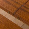 Hans Olsen style teak table with internal hide in plates   scaled