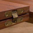 Hans Olsen style teak table with internal hide in plates   scaled