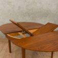 Hans Olsen style teak table with internal hide in plates   scaled