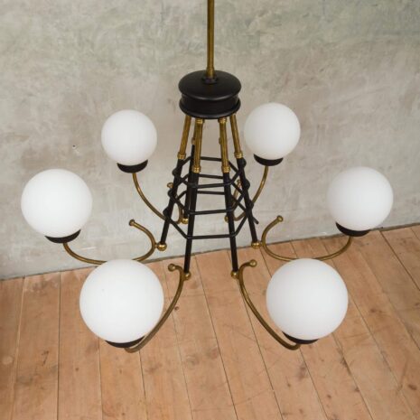 Original Stilnovo chandelier from the 60s-4 Original Stilnovo Kronleuchter aus dem s skaliert