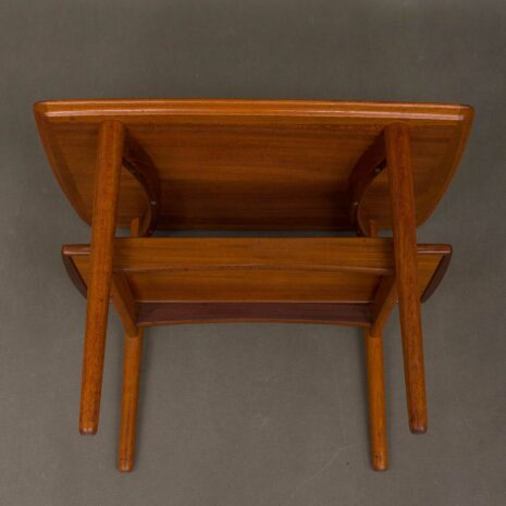 Teak side table with portable tray, 60s-11 Teak side table with portable tray s scaled