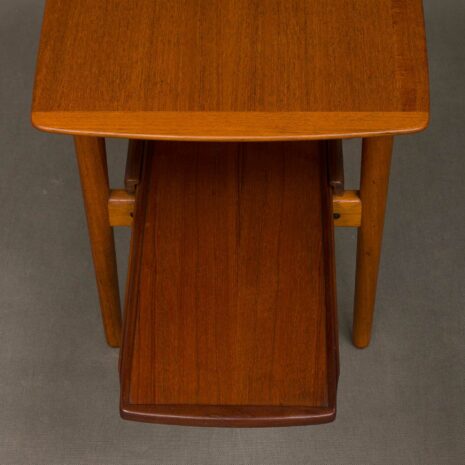 Teak side table with portable tray, 60s-6 Teak side table with portable tray s scaled