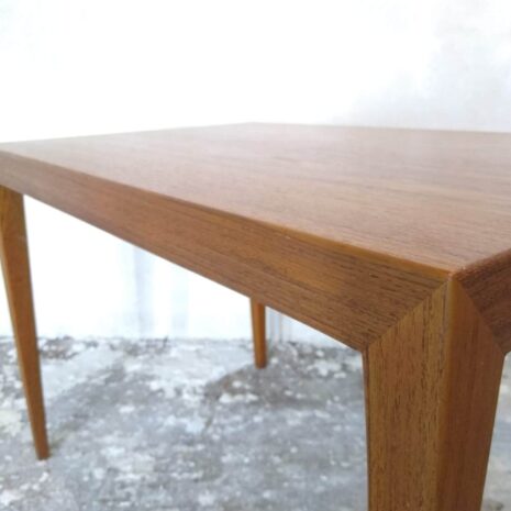 2043 Teak side coffee table by S. Hansen for Haslev, Denmark, 60s 8 Teak side coffee table by S
