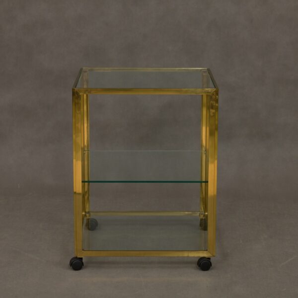 italian brass bar trolley with  shelves   scaled