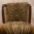 Pair of Halabala  lounge chairs in long hair sheepskin Chewbacca  scaled