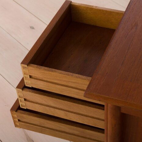 2057 Danish teak desk with 6 drawers with sculptular pul out handles-13 Danish teak desk with drawers with sculptular pul out handles scaled