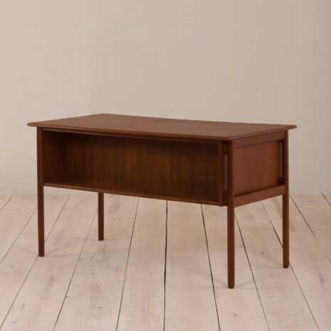 2057 Danish teak desk with 6 drawers with sculptular pul out handles-6 Danish teak desk with drawers with sculptular pul out handles scaled
