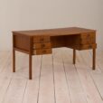Danish double sided desk with six drawers  scaled